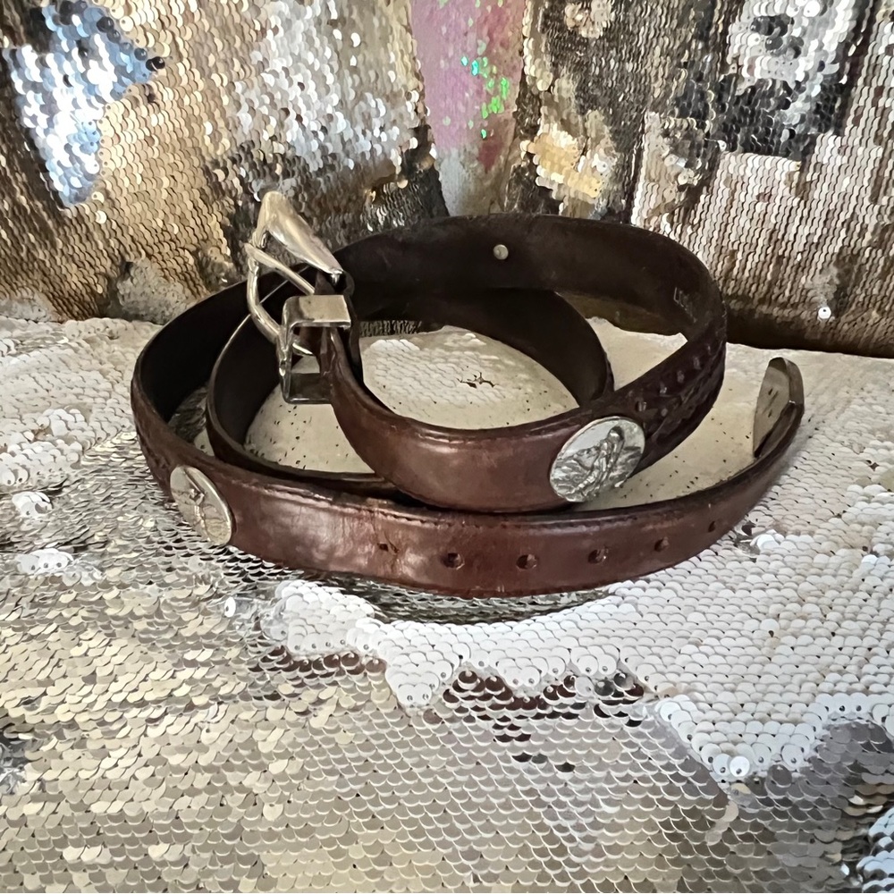 Brighton Brown Leather Belt with Vintage Appeal